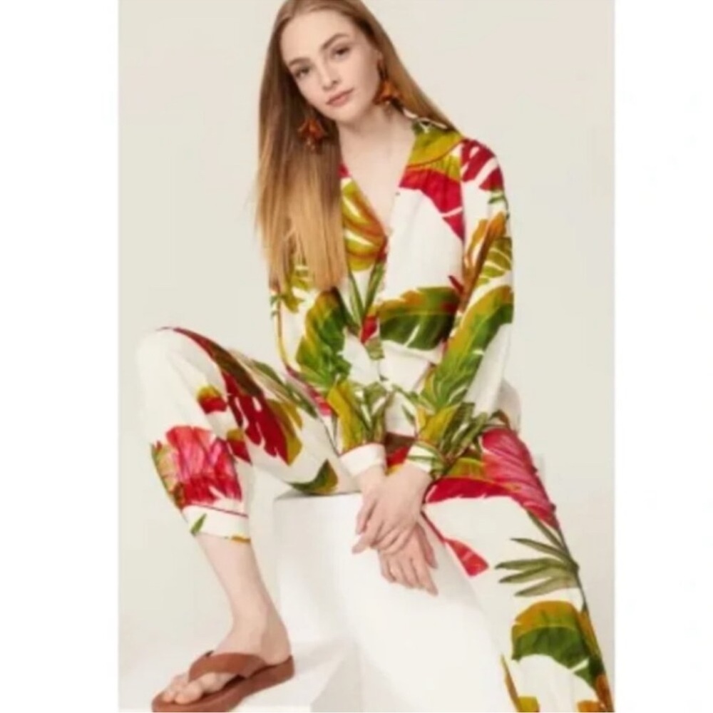 Farm Rio Spring Forest Jumpsuit XS - Picture 15 of 17
